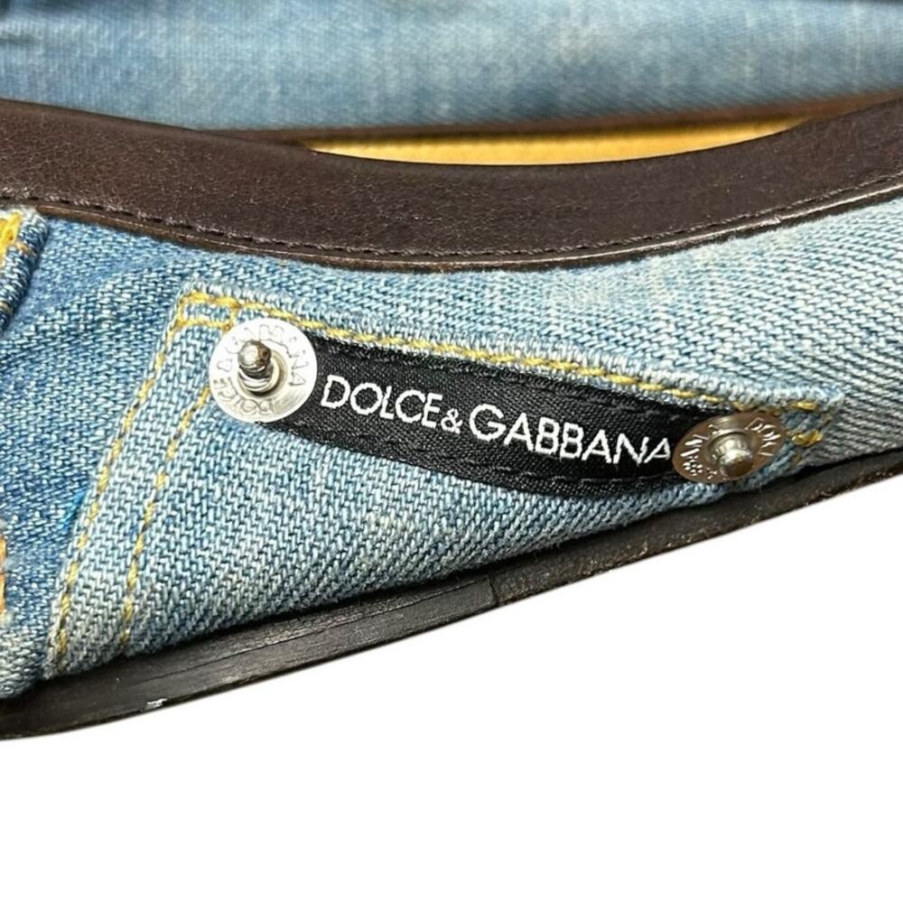 RARE Vintage Dolce & Gabbana Y2K Denim Slip On Moccasins Womens 39 / US 9 - Picture 2 of 12